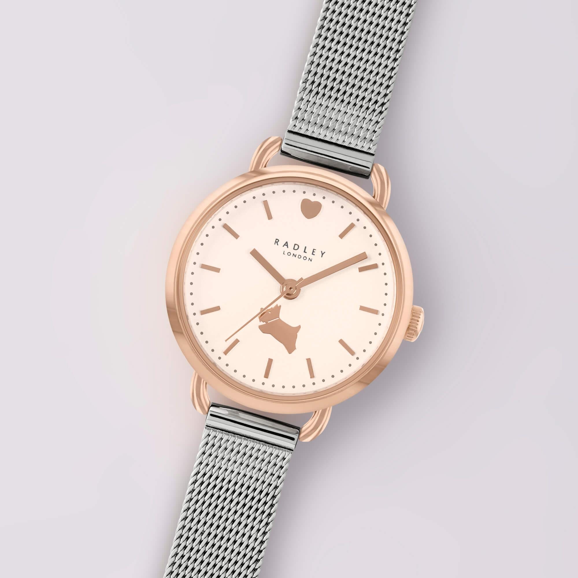 Silver Mesh with Mini Open Shoulder Strap Watch