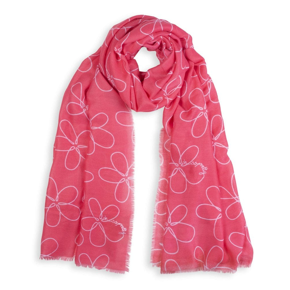 Sentiment Scarf - Oh So Pretty - Pink - Frayed Edge