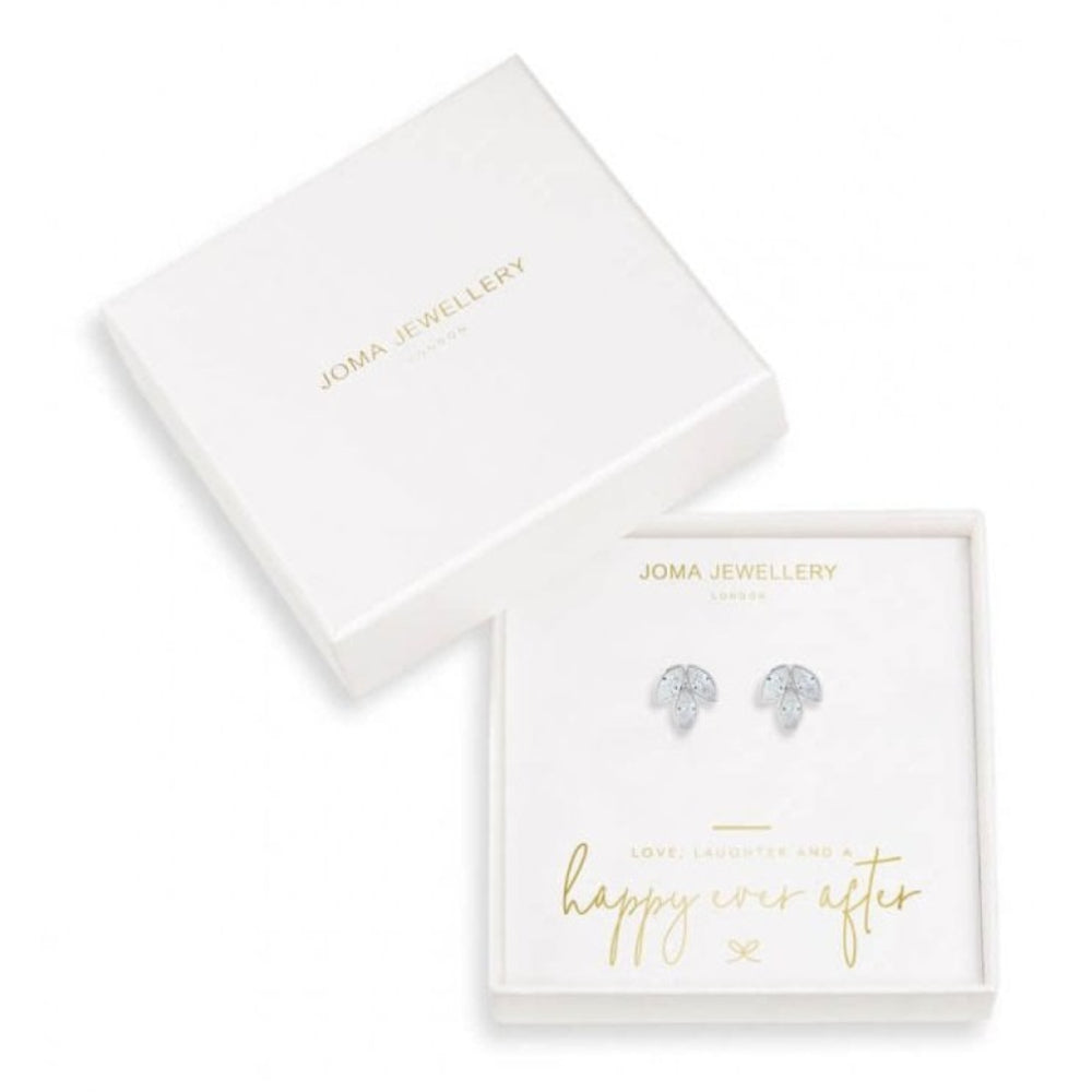 Happy Ever After Bridal Jewellery CZ Leaf Earrings