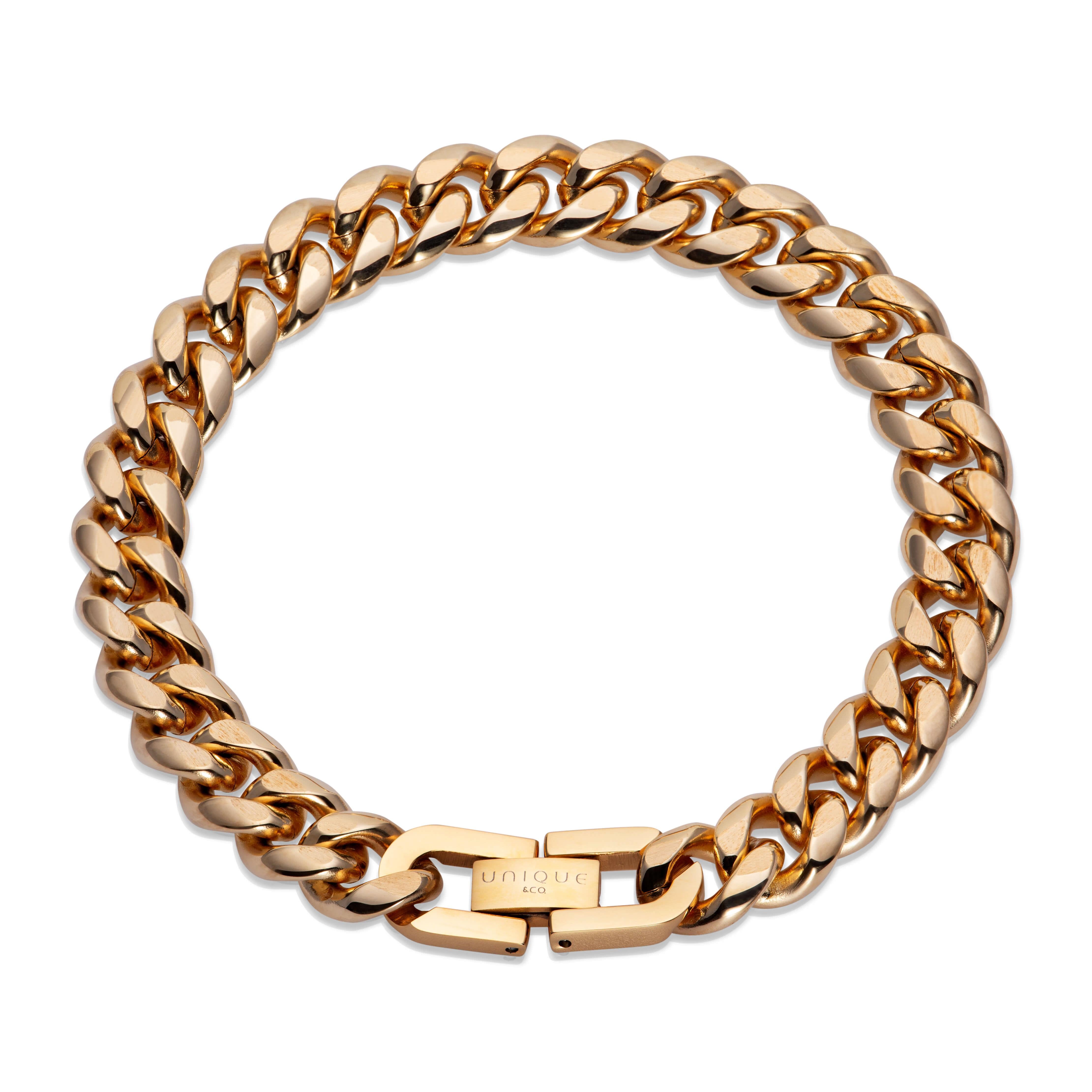 Matte/Polished Yellow IP Plating Curb Bracelet