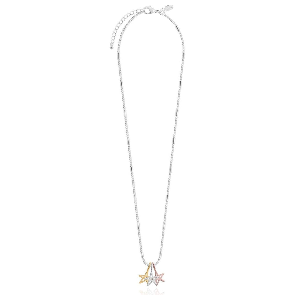 Florence Outline Star Necklace - Silver Rose Gold Yellow Gold - 46 + 5cm Extender