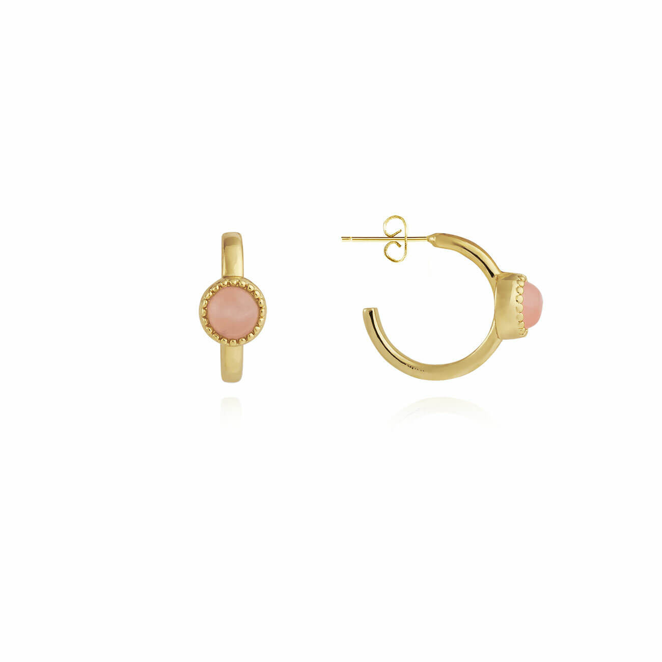 Capri Rose Quartz Hoop Earrings