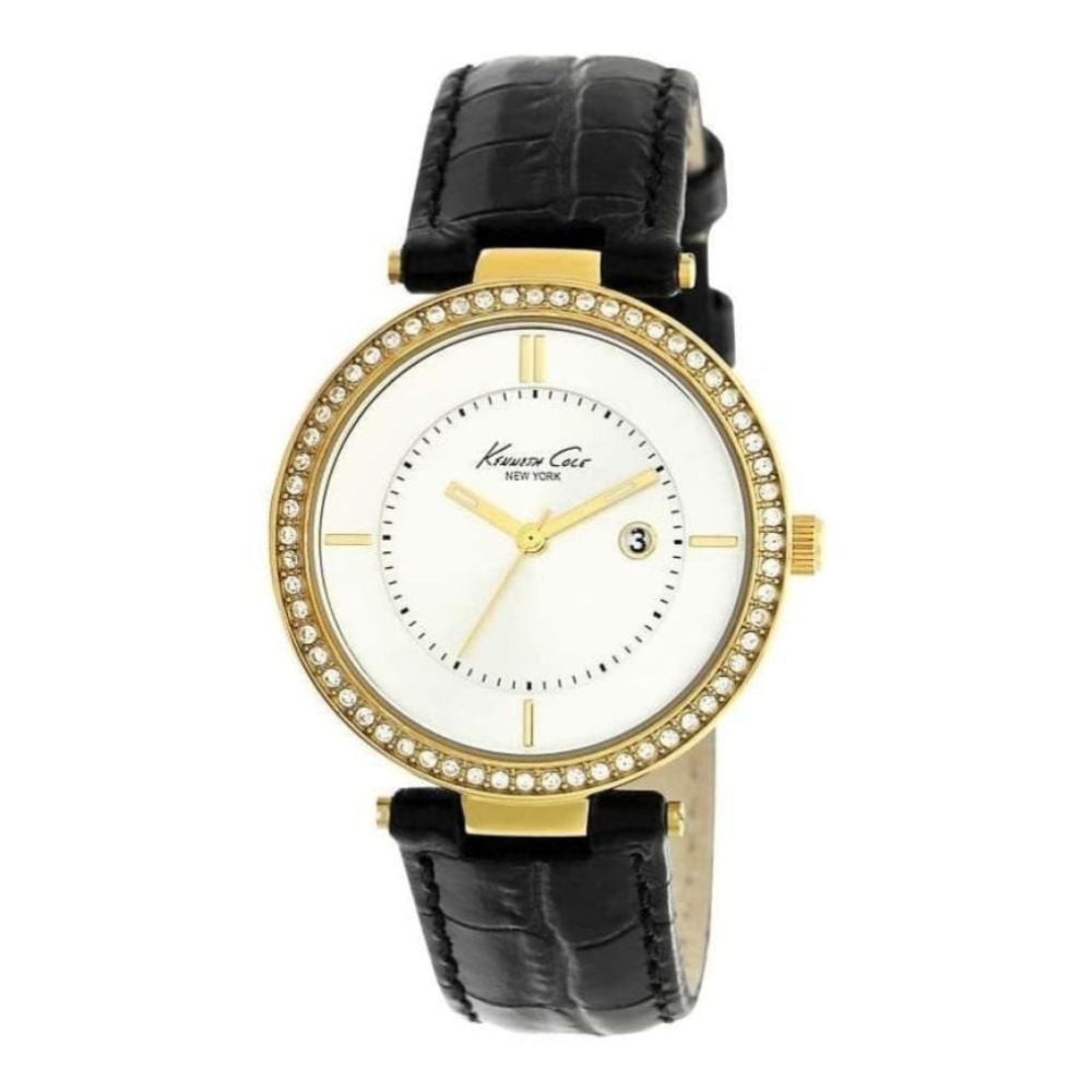 Womens white and gold watch