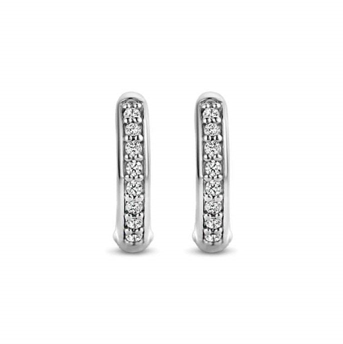 Silver CZ Set Small Hoop Earrings