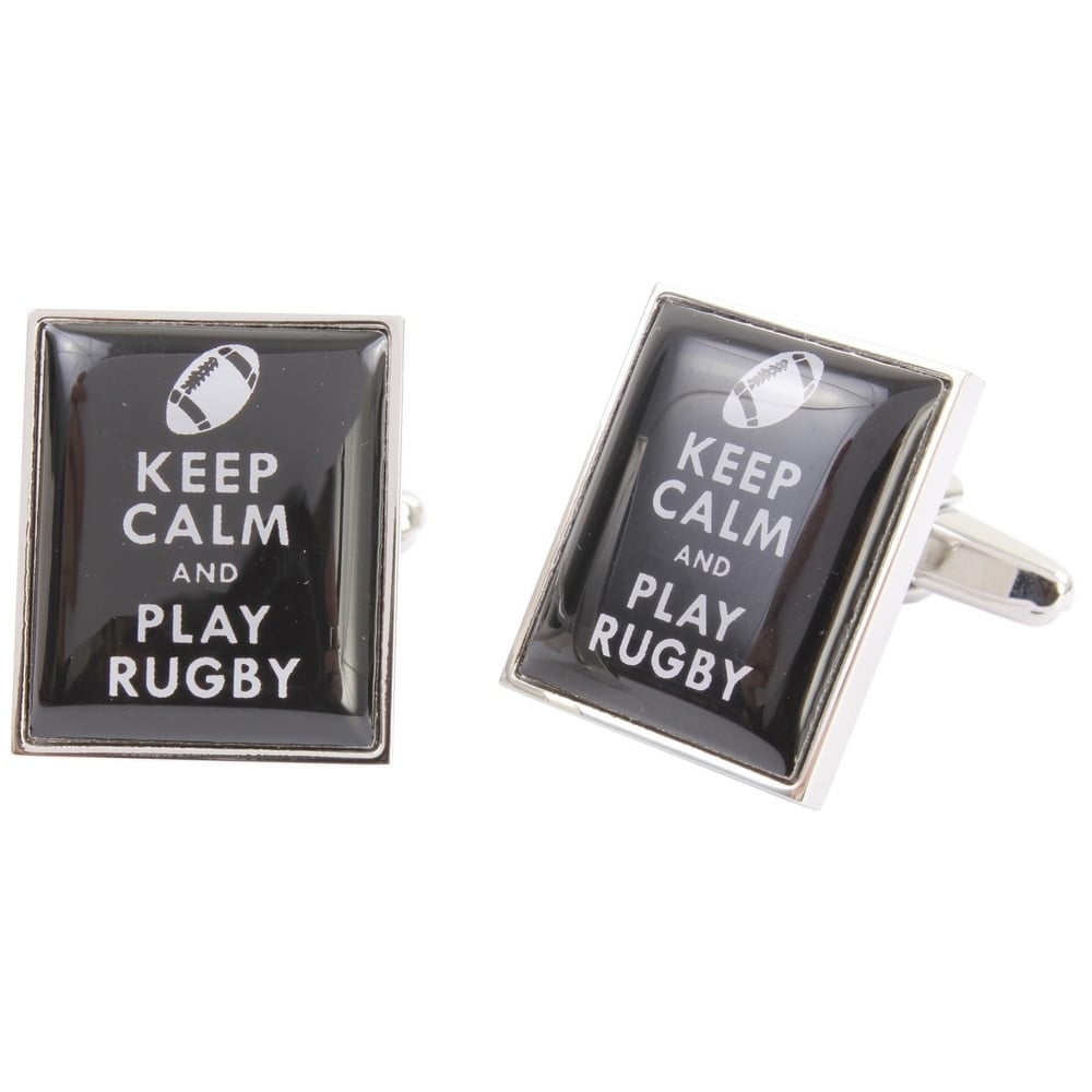 Keep Calm & Play Rugby Cufflinks