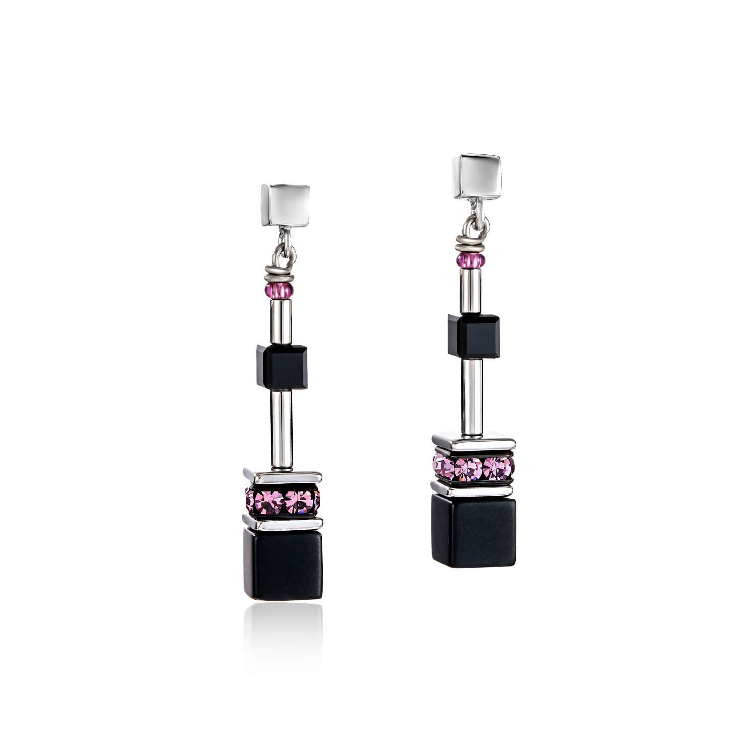 Medium Amethyst Geo Cube Earrings