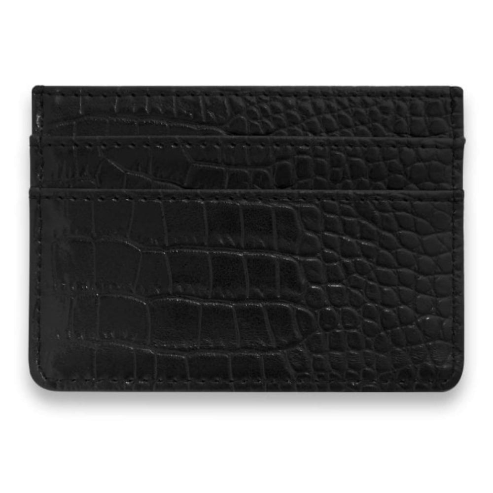 CELINE CROC CARDHOLDER - Black - 7.7x10.7x1.3cm
