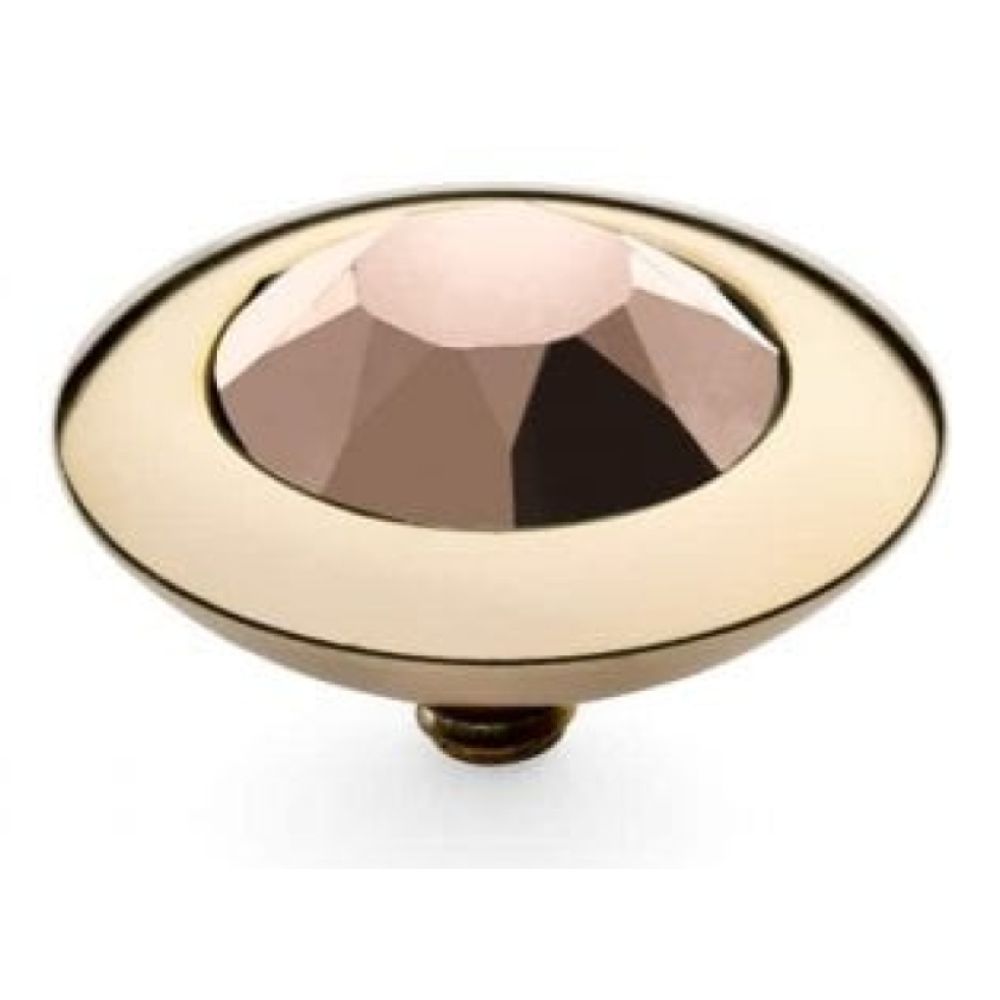 Famosa Gold Plated 13mm Tondo Ring Top Rose Gem