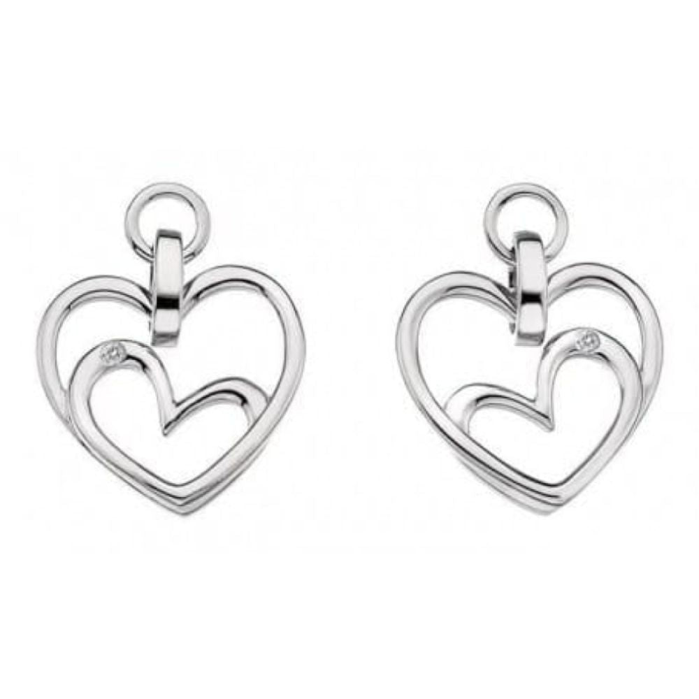 Sterling Silver Forever Heart Drop Earrings