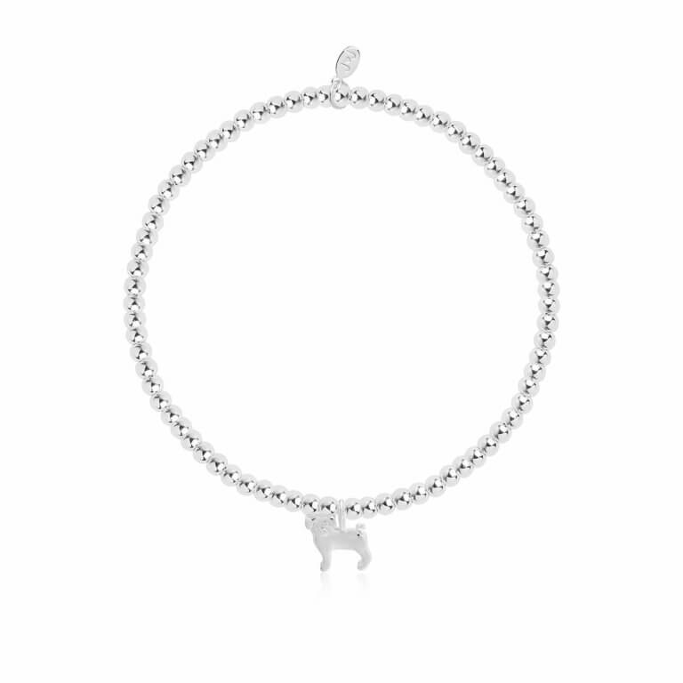 A Little Pugs And Kisses Bracelet - Silver