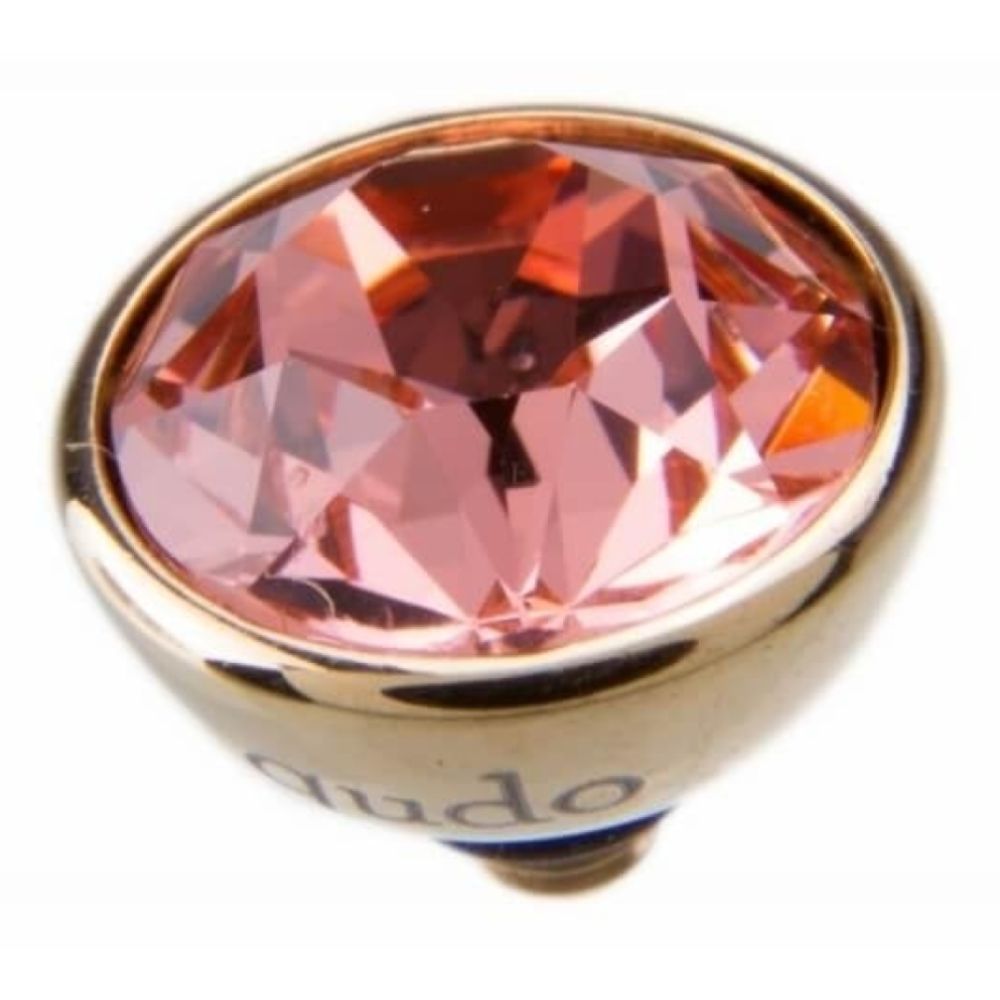 Famosa Gold 10mm Bottone Ring Top Rose Peach