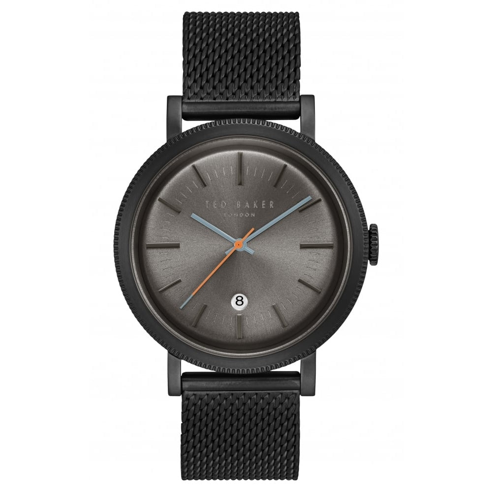 Mens Black IP Case & Dial With Black Mesh Strap Watch