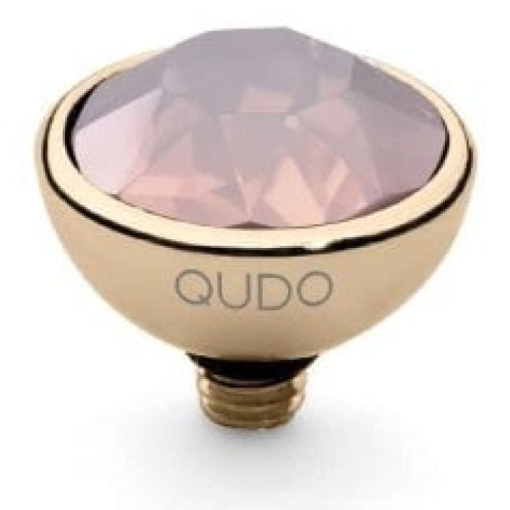 Famosa Gold 10mm Bottone Ring Top Rose Water Opal