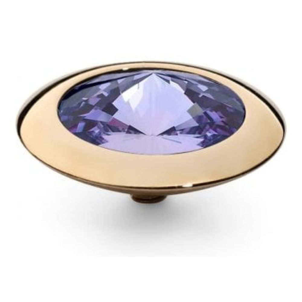 Famosa Gold 16mm Tondo Ring Top Tanzanite