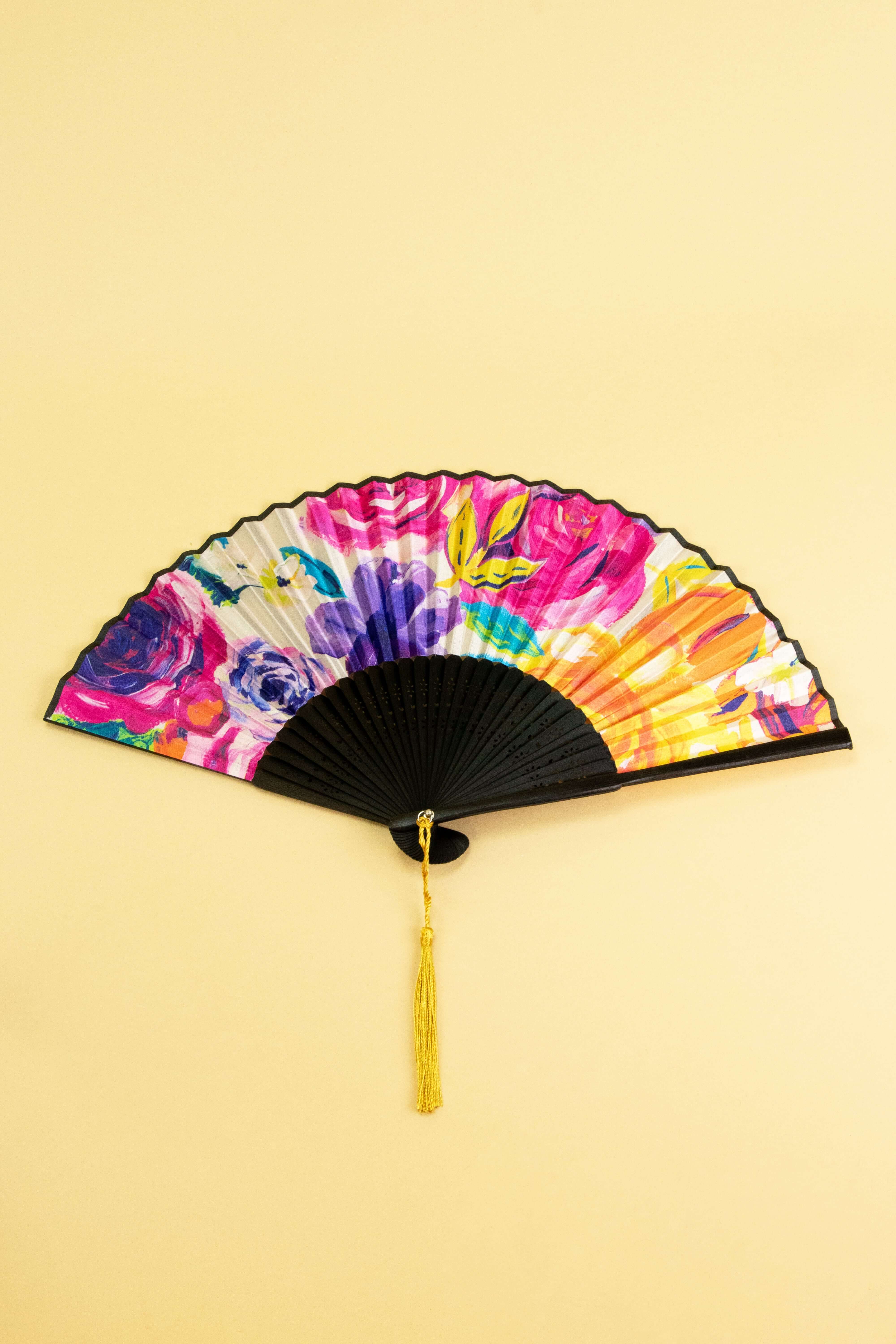 Floral Frenzy Handheld Fan