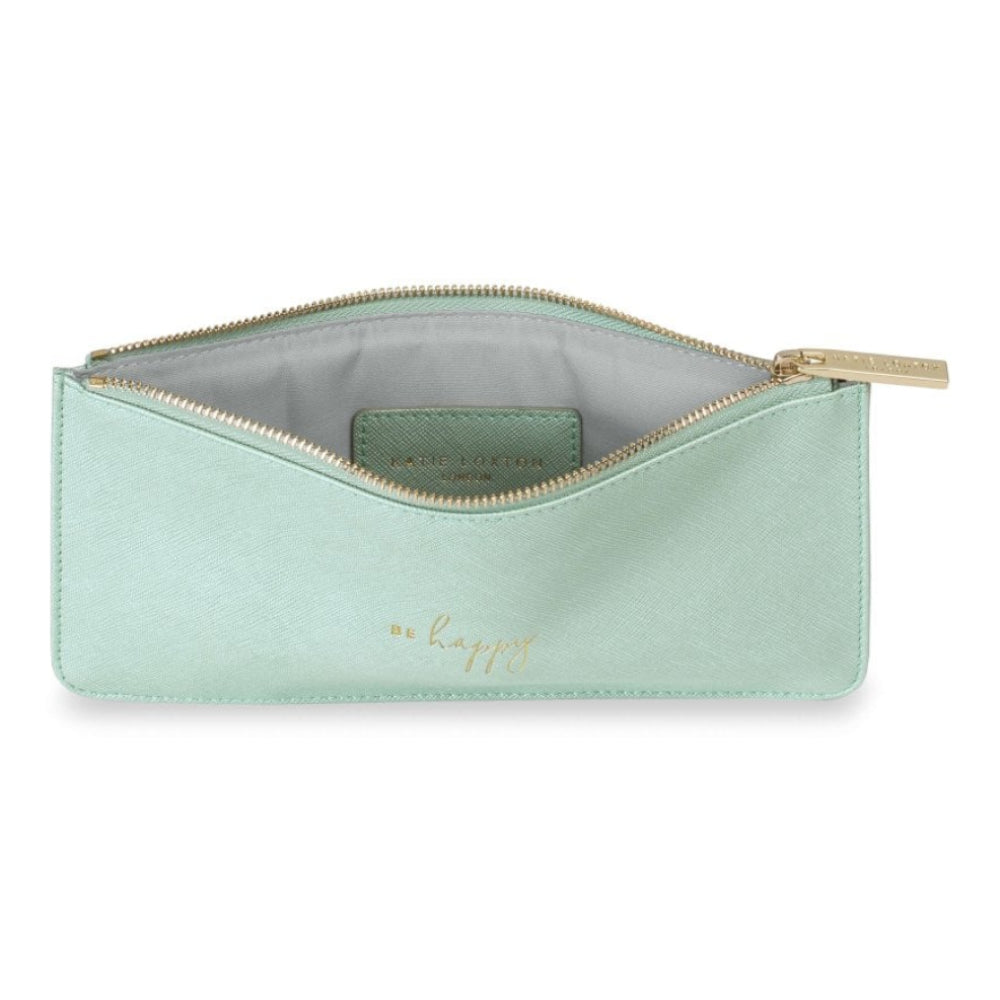 Serena Slim Pouch - Be Happy - Seafoam Green - 11x22cm