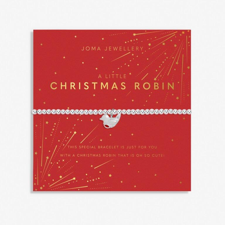 Christmas A Little 'Christmas Robin' Silver Plated Bracelet