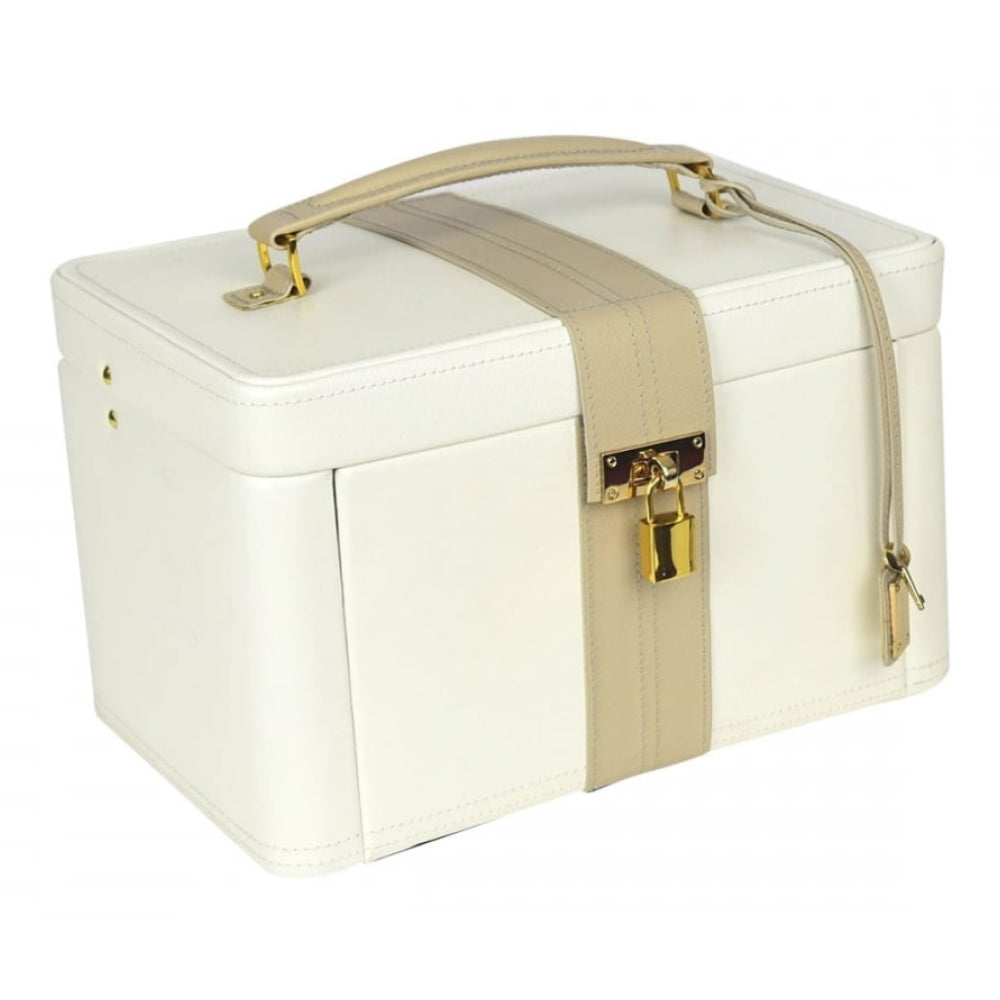 Cream & Tan Large Jewellery Box