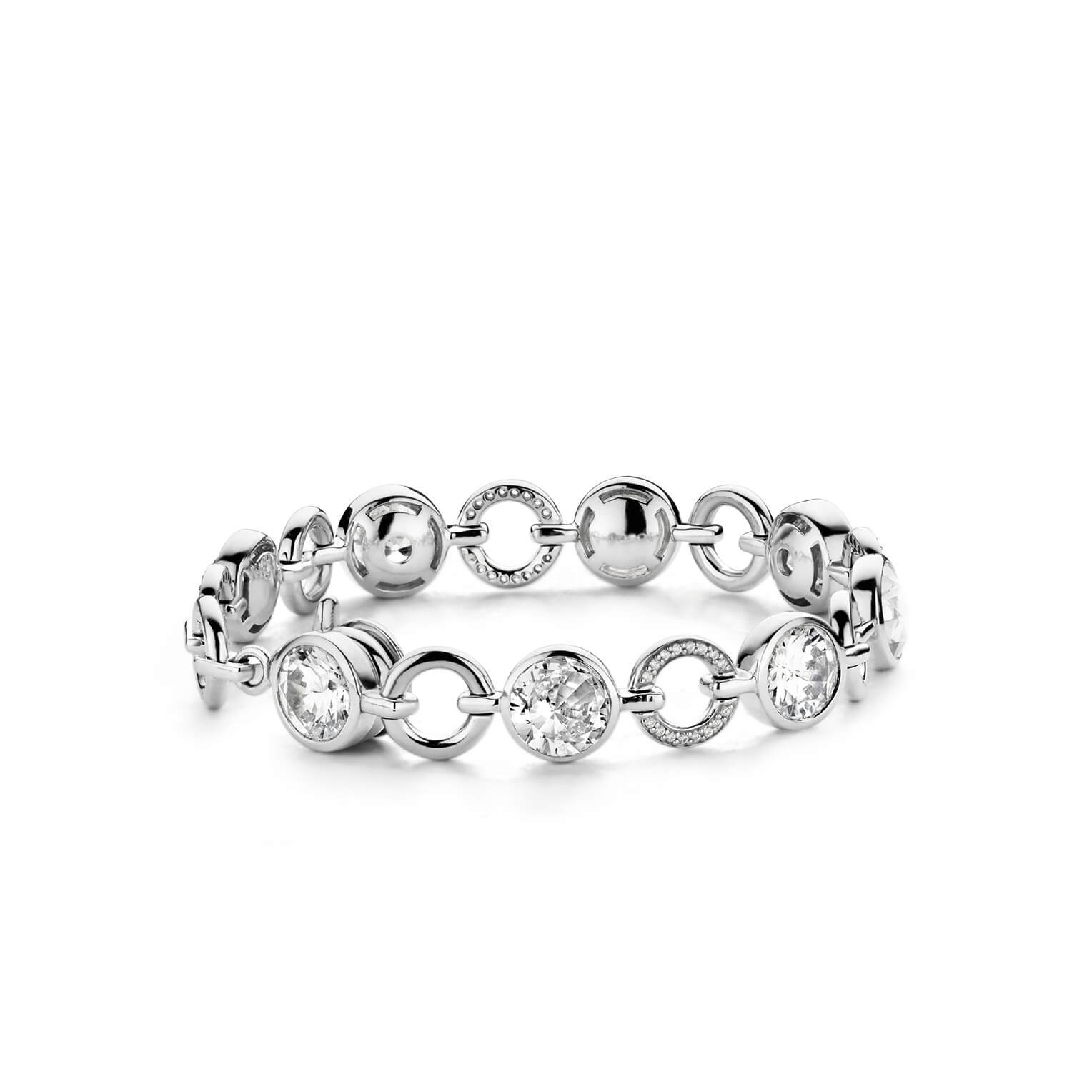 CZ Bezels Silver Bracelet