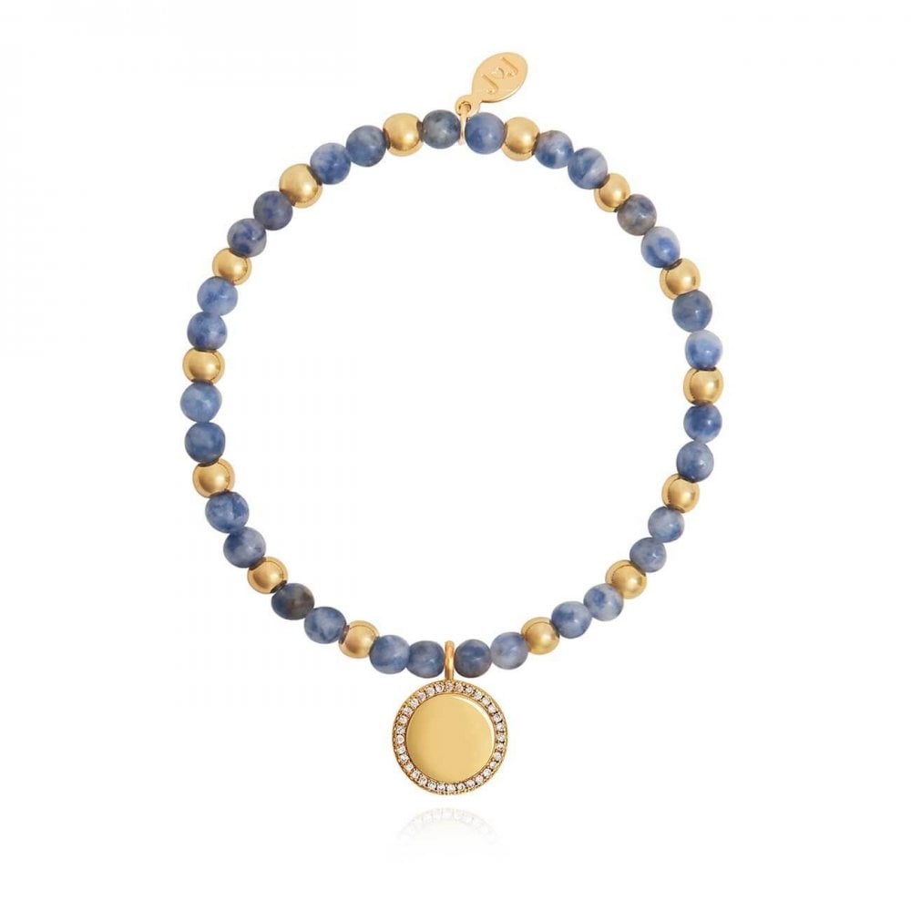 Wellness Gems | Gold | Blue Lace Agate Bracelet | 17.5cm Stretch