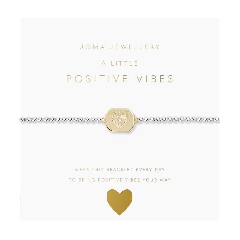 A Little 'Positive Vibes' Silver & Gold Plated Bracelet