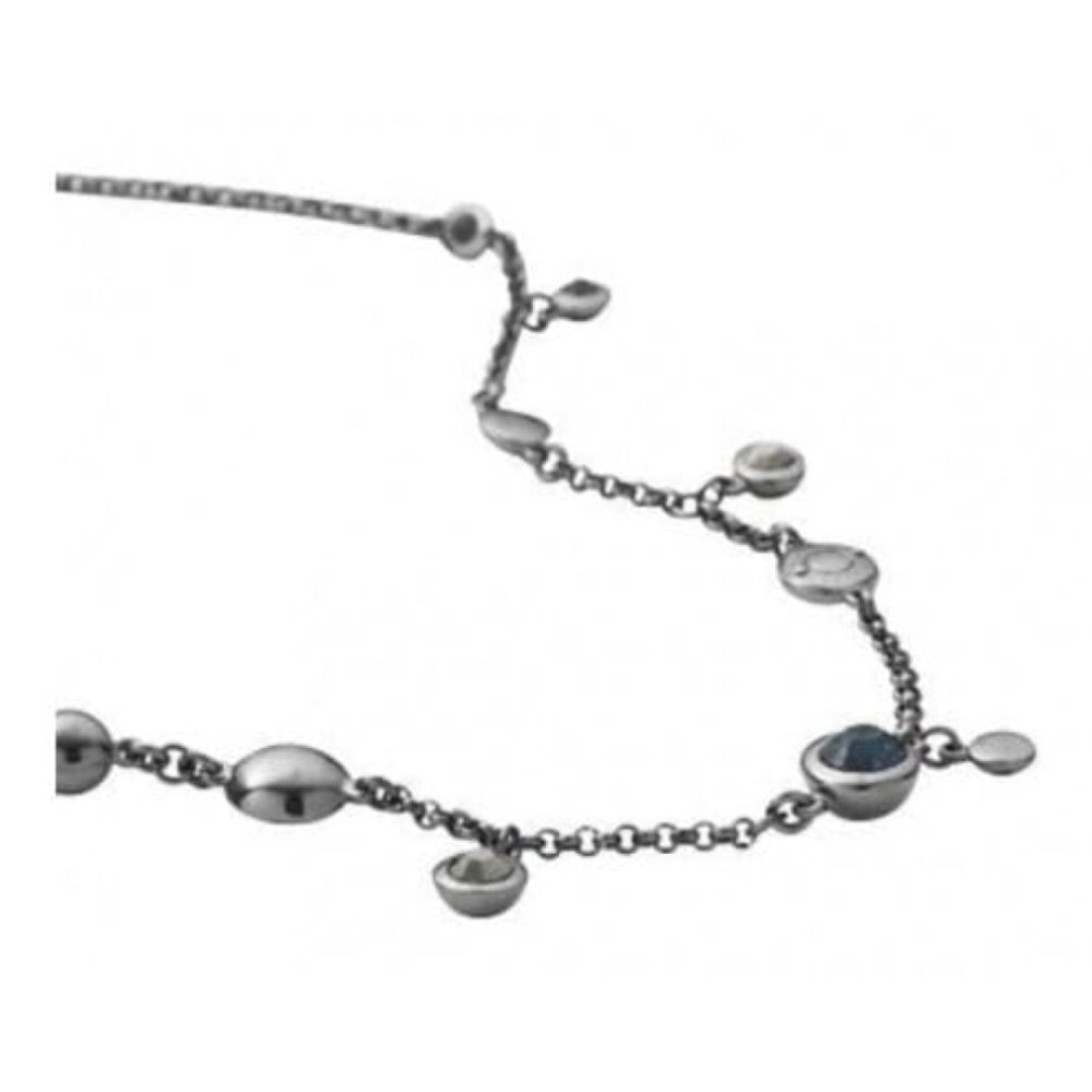 Ladies Blue Crystalised Stainless Steel Necklace