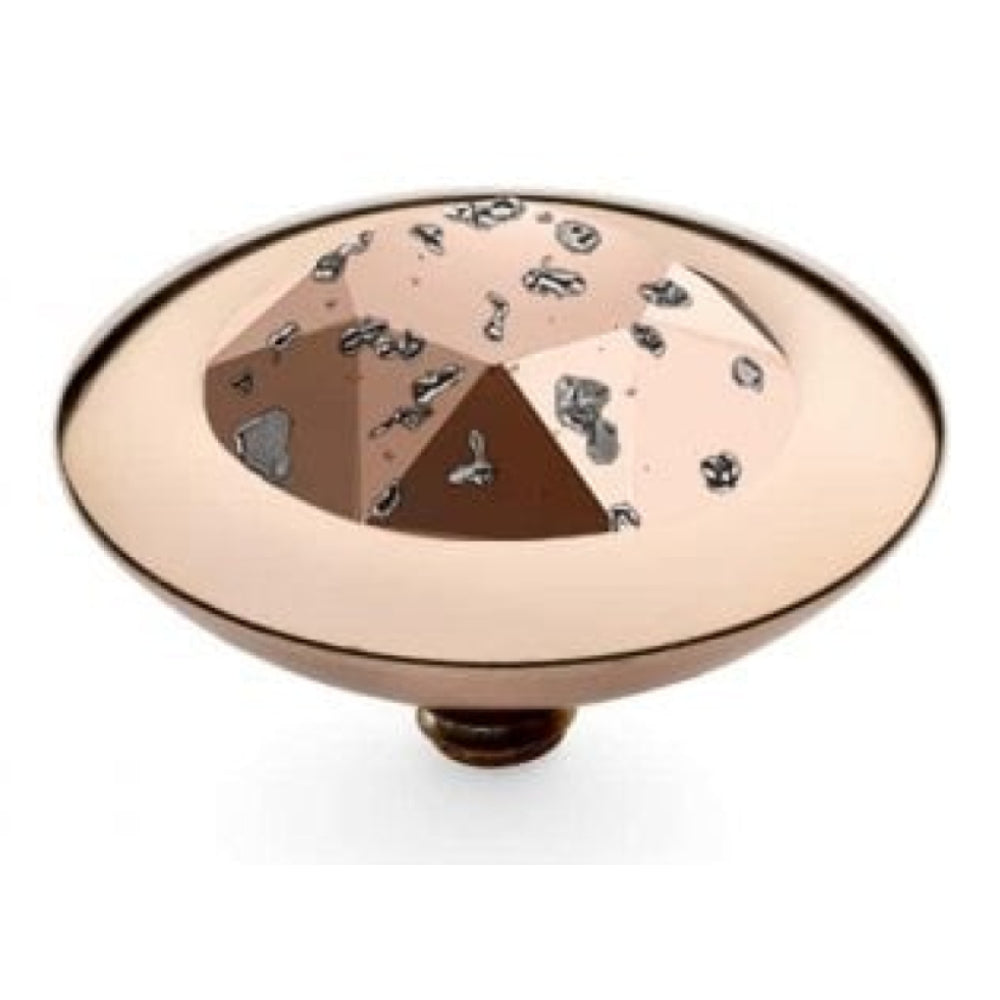 Famosa Tondo 13mm Rose Patina In Rose Gold Plated Ring Top