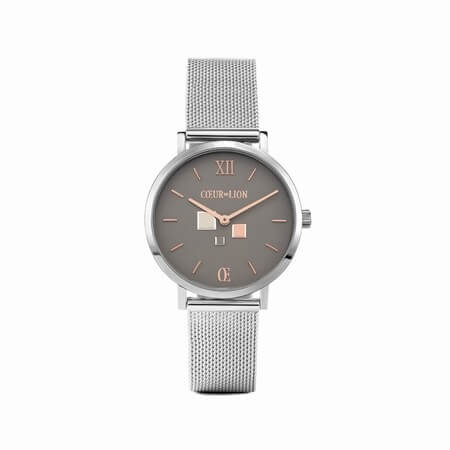 Round Cool Grey Milanese Stainless Steel Watch