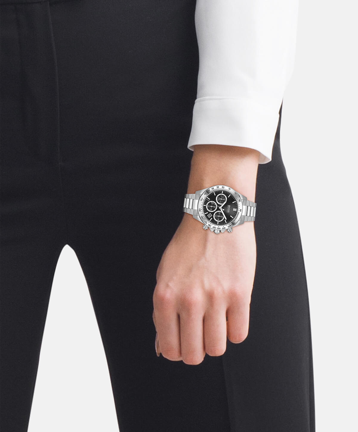 Novia Stainless Steel Black Chronograph Dial Ladies Watch