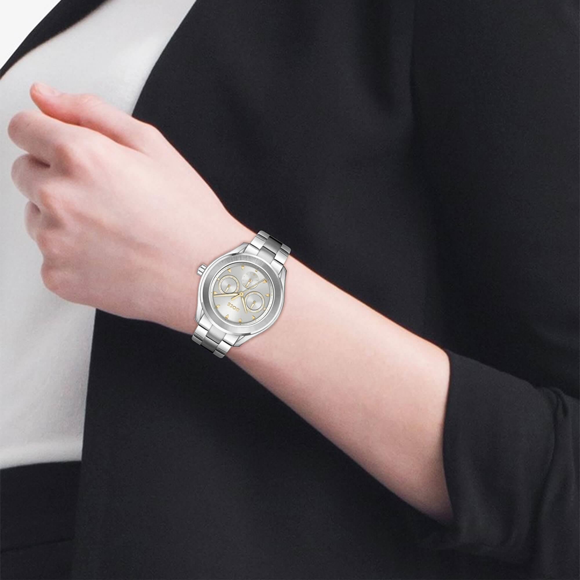 Lida Silver Dial With Stainless Steel Bracelet Strap Ladies Watch
