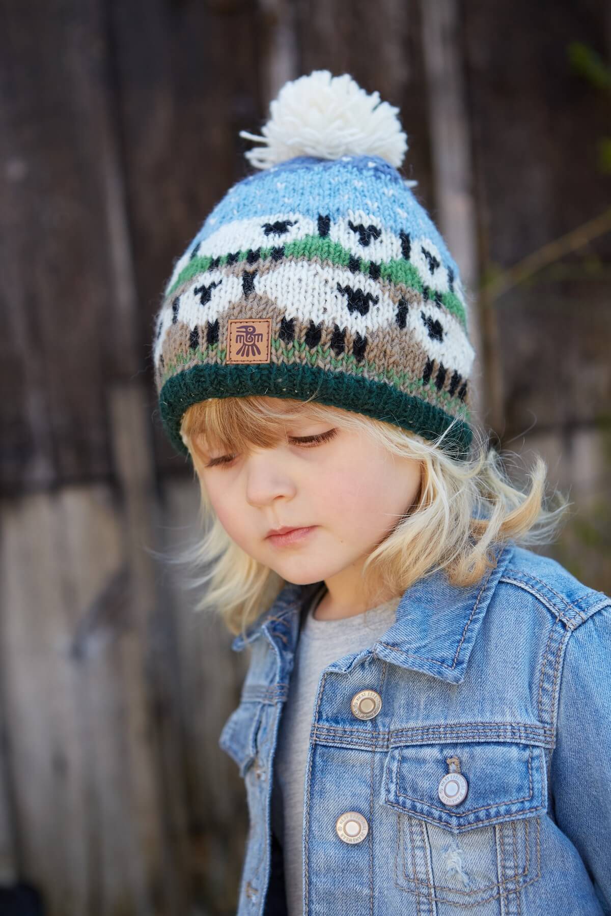 Kids Snowy Sheep Bobble Beanie