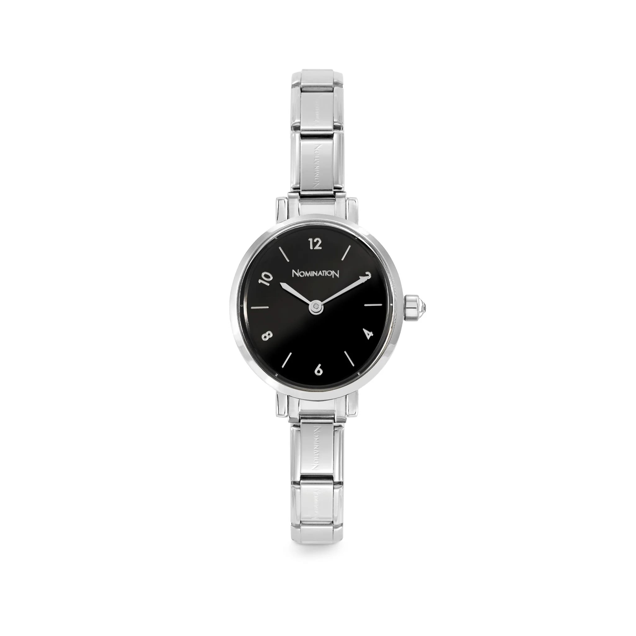 Classic Paris SS Oval Black Dial Watch