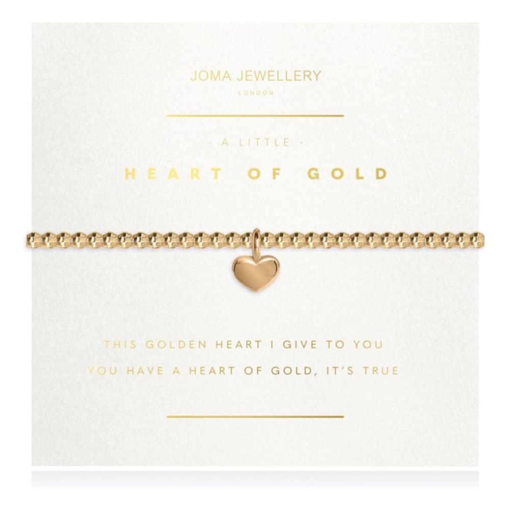 Facetted A Little - Heart Of Gold - Gold- 17.5cm Stretch Bracelet
