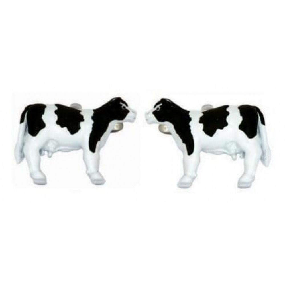 Rhodium Plated Cow Cufflinks