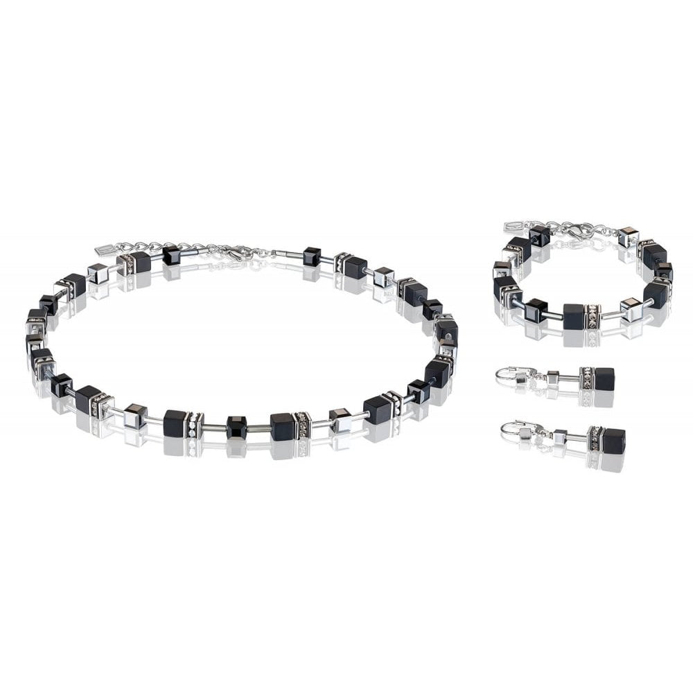 Black-Silver Pierced Earring