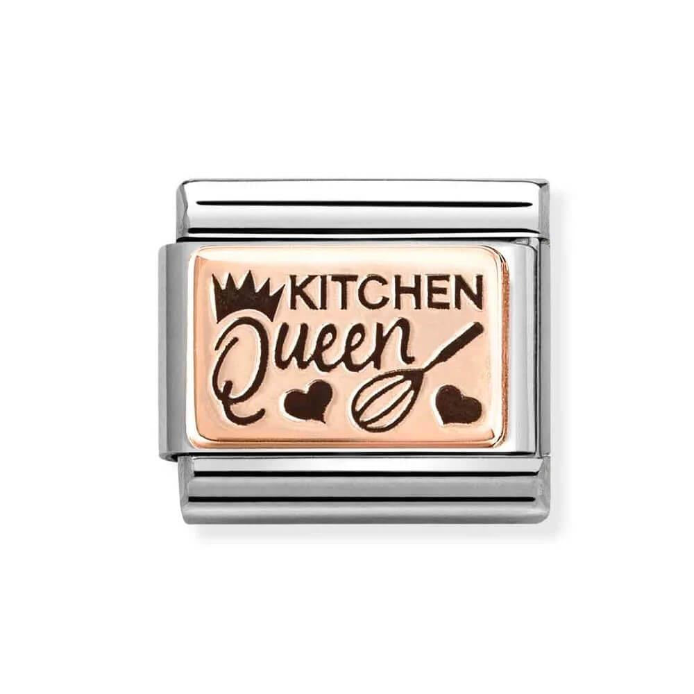 Composable Classic Kitchen Queen Link In 9K RG & Black Enamel