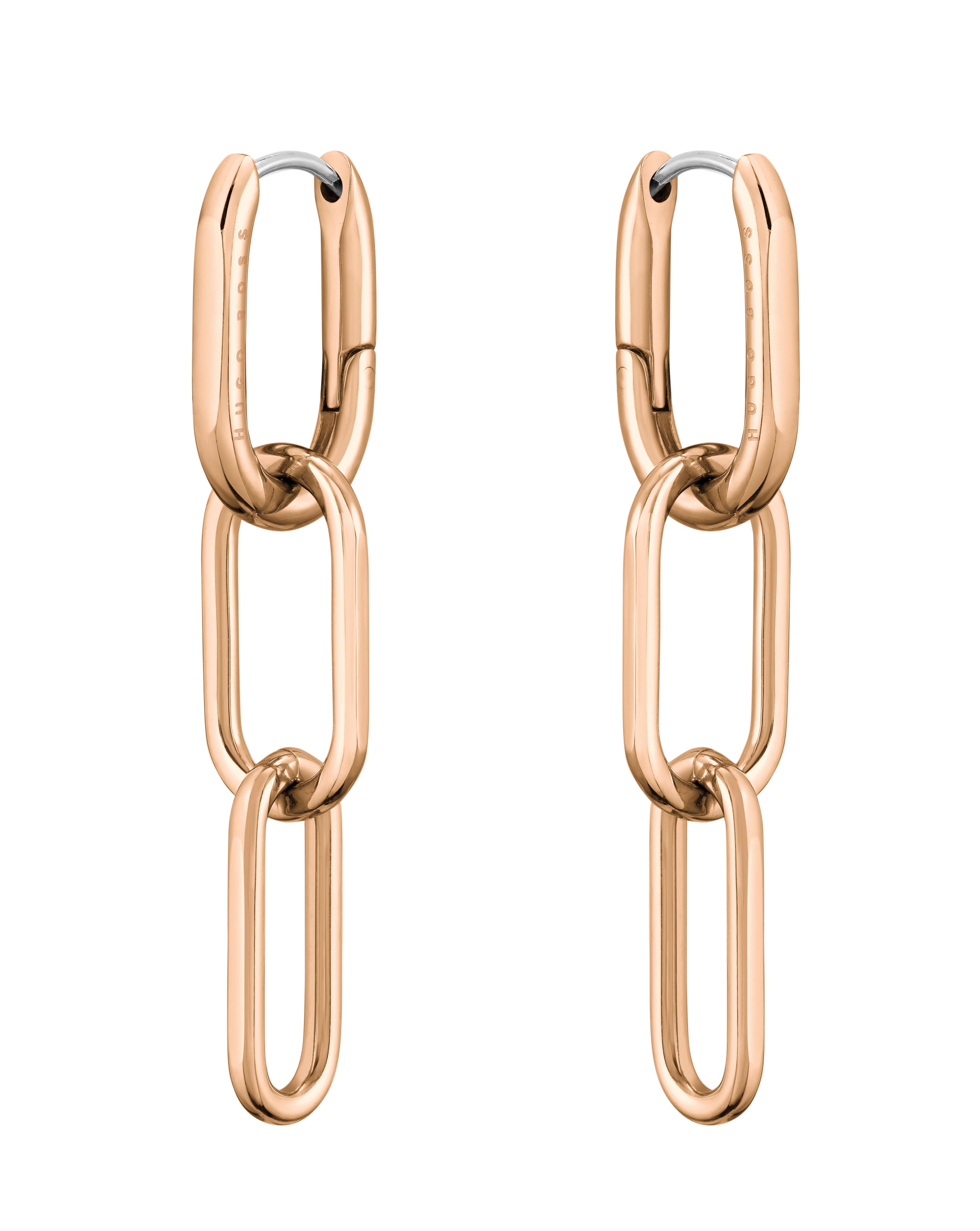 Tessa Ionic Carnation Gold Plated Link Hinge Earrings