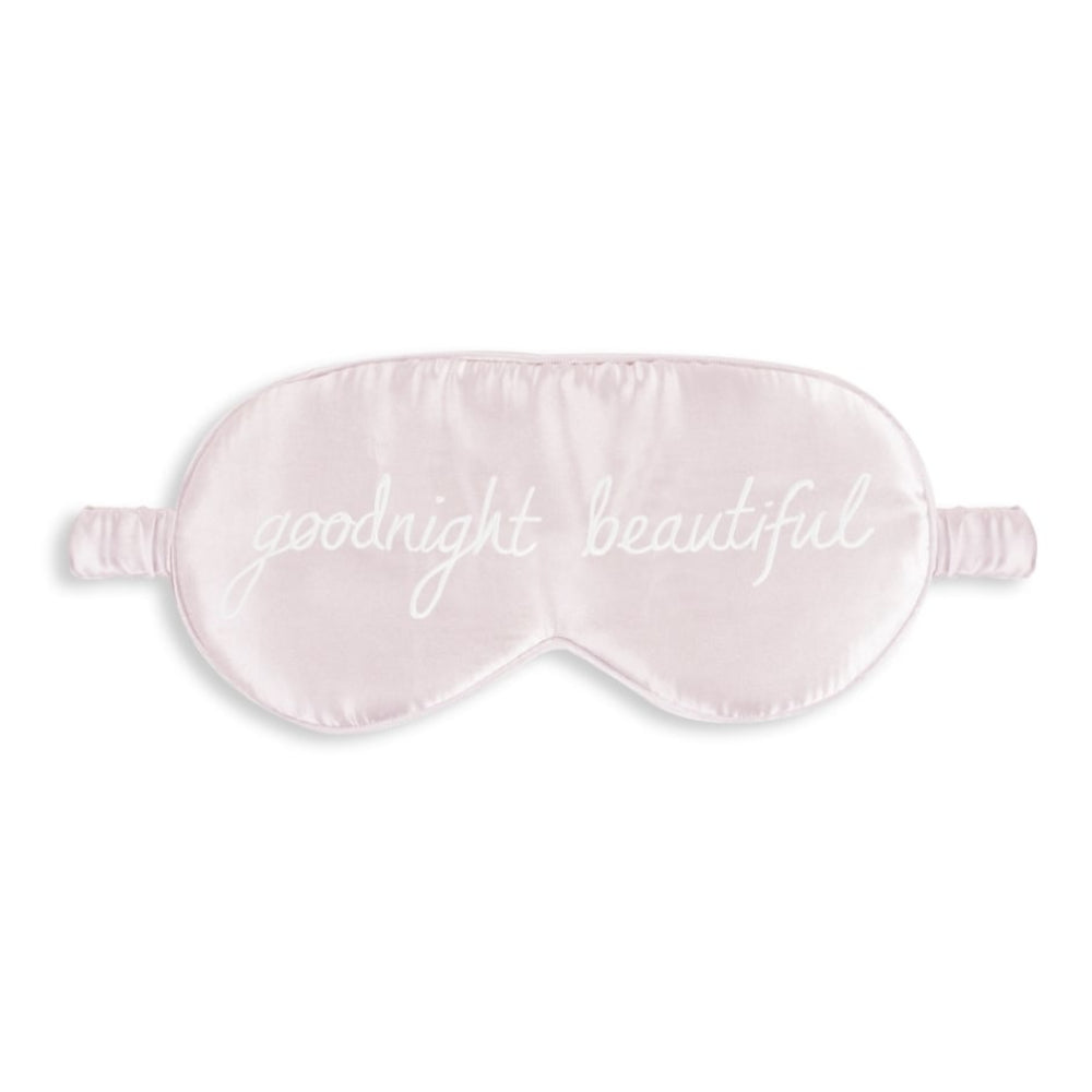 SATIN EYE MASK - GOOD NIGHT BEAUTIFUL - pink - 11x21.5cm