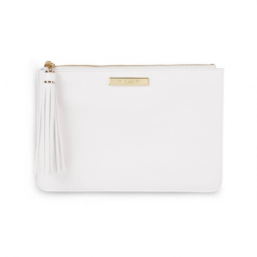 Sophia Tassel Pouch | White