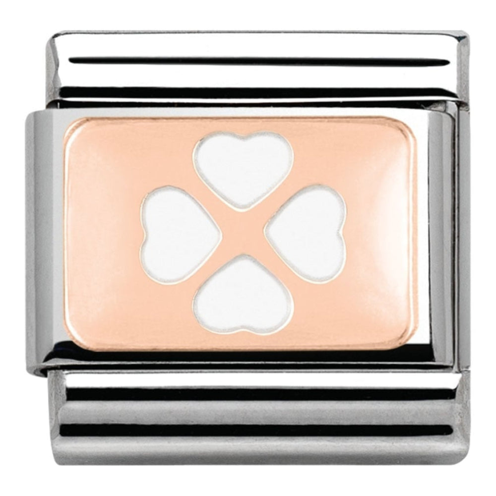 Classic Rose Gold Four Leaf Clover Link