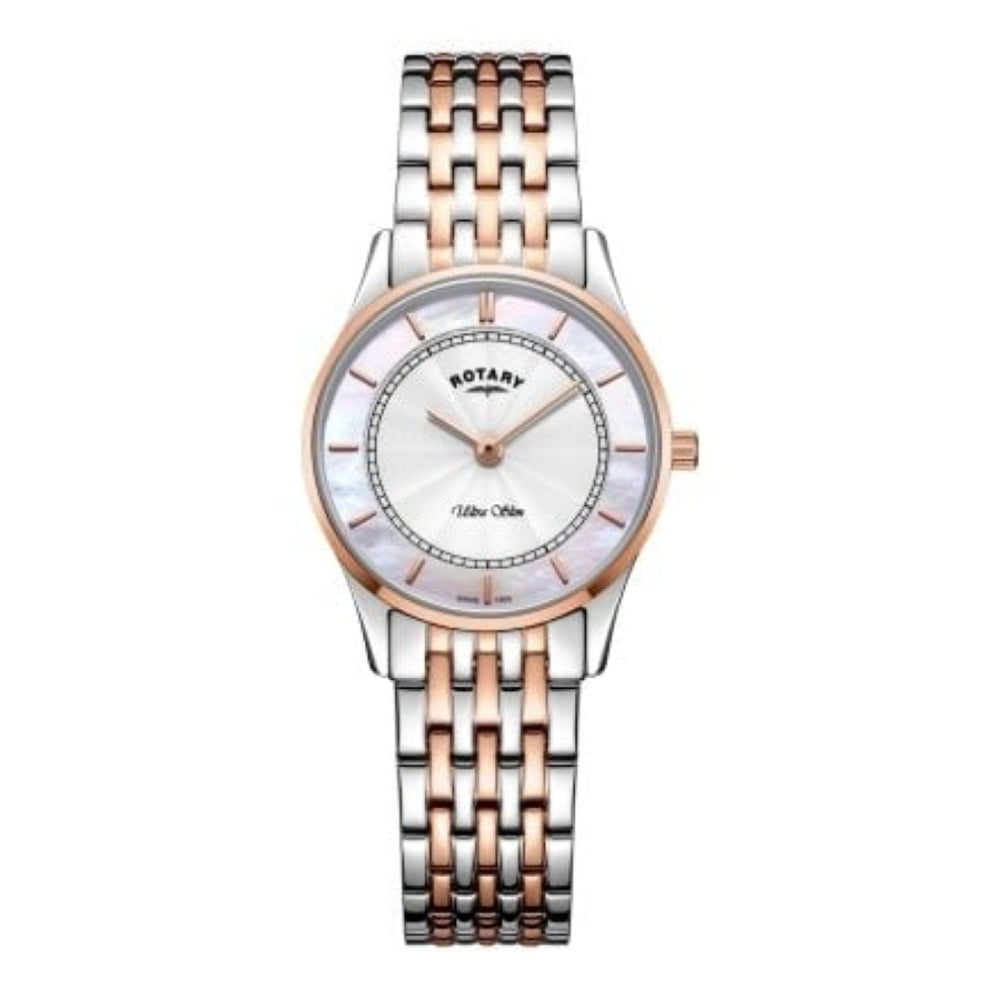 Rotary Ultra Slim Two Tone Rose Gold Watch