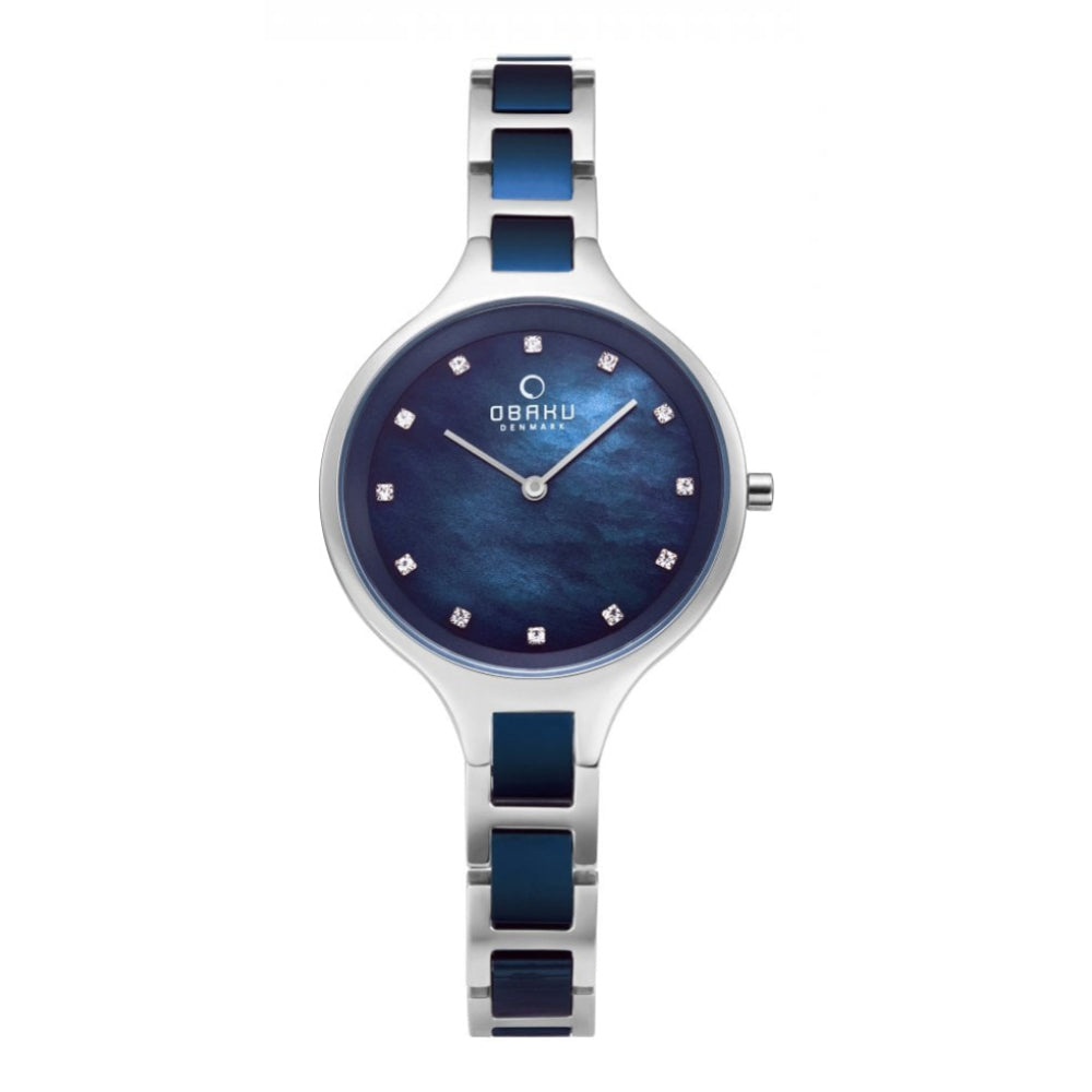 IRIS - BLUESTEEL Stainless Steel Case With Blue Dial & Link Bracelet Ladies Watch