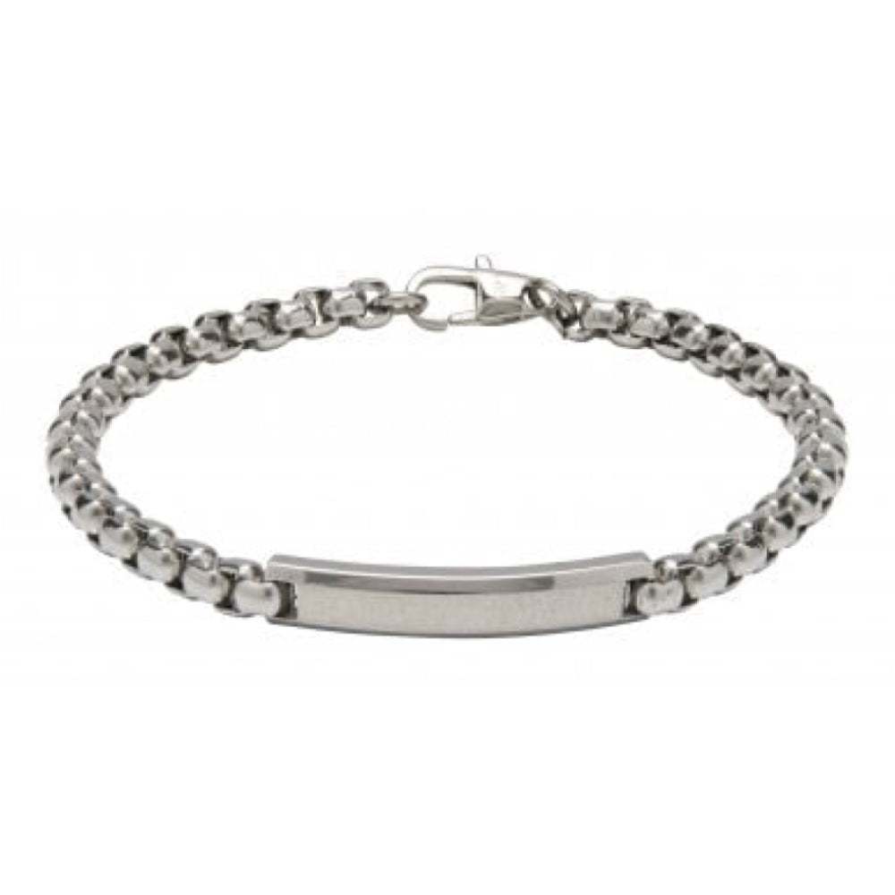 Stainless Steel Chain Bracelet With Bar