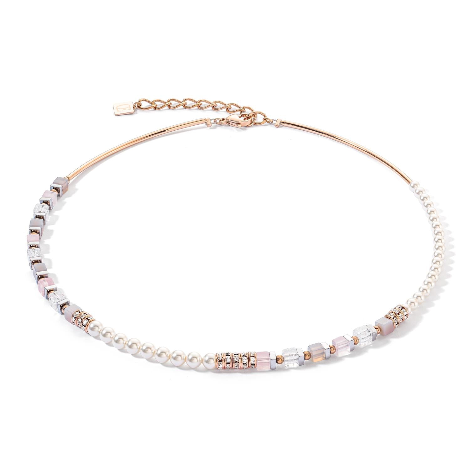 Precious Fusion Offset Rose Gold Light Rose Necklace