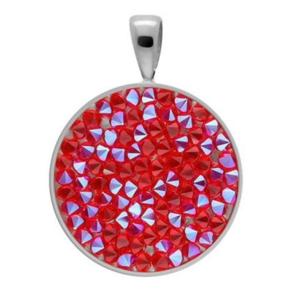 Pendant Tirano Small 20mm Light Siam Shimmer Crystals In Silver