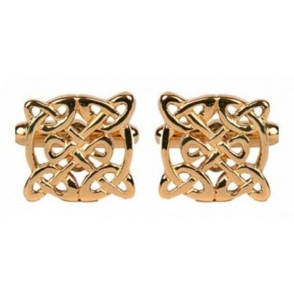 Gold Plated Celtic Round Cufflinks
