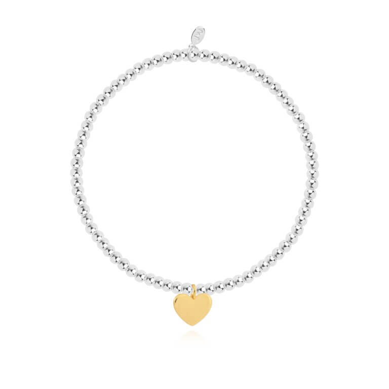 A Little | Heart Of Gold | Silver And Gold | Bracelet | 17.5cm Stretch
