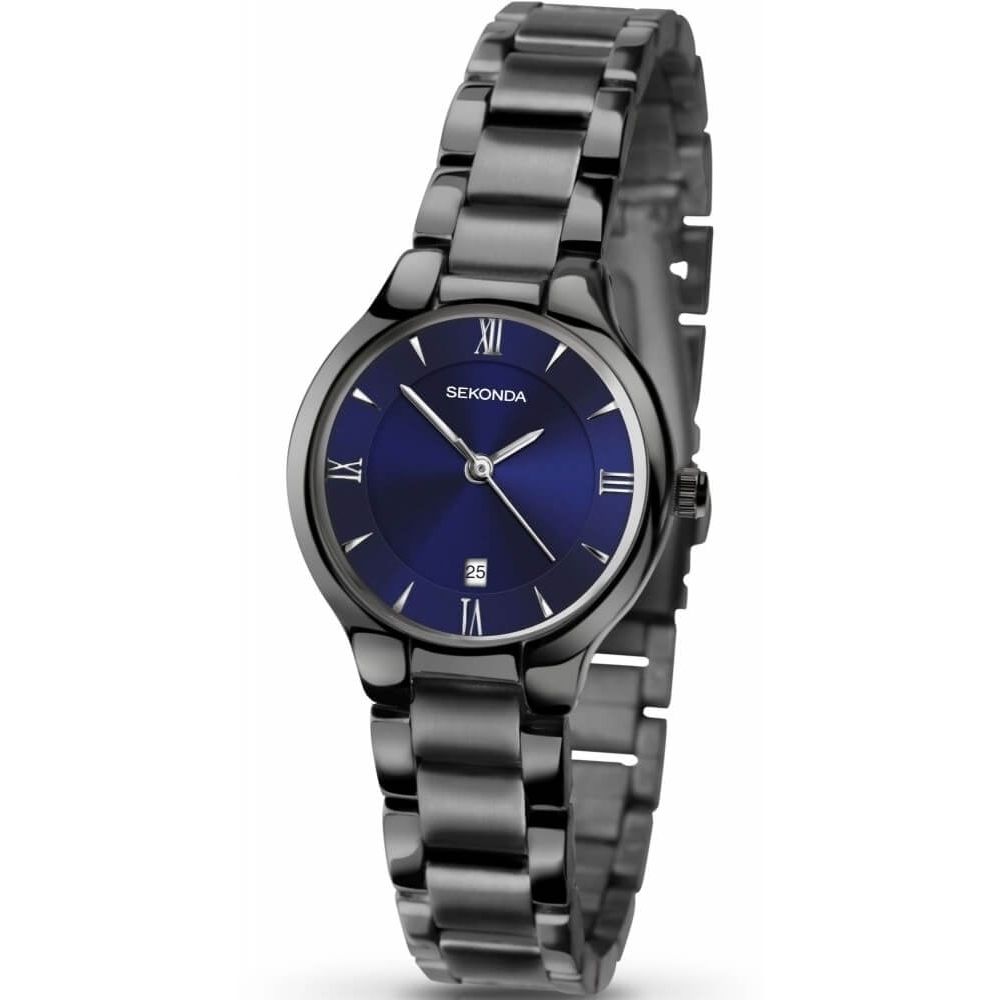 Ladies Stainless Steel Watch With Dark Blue Dial