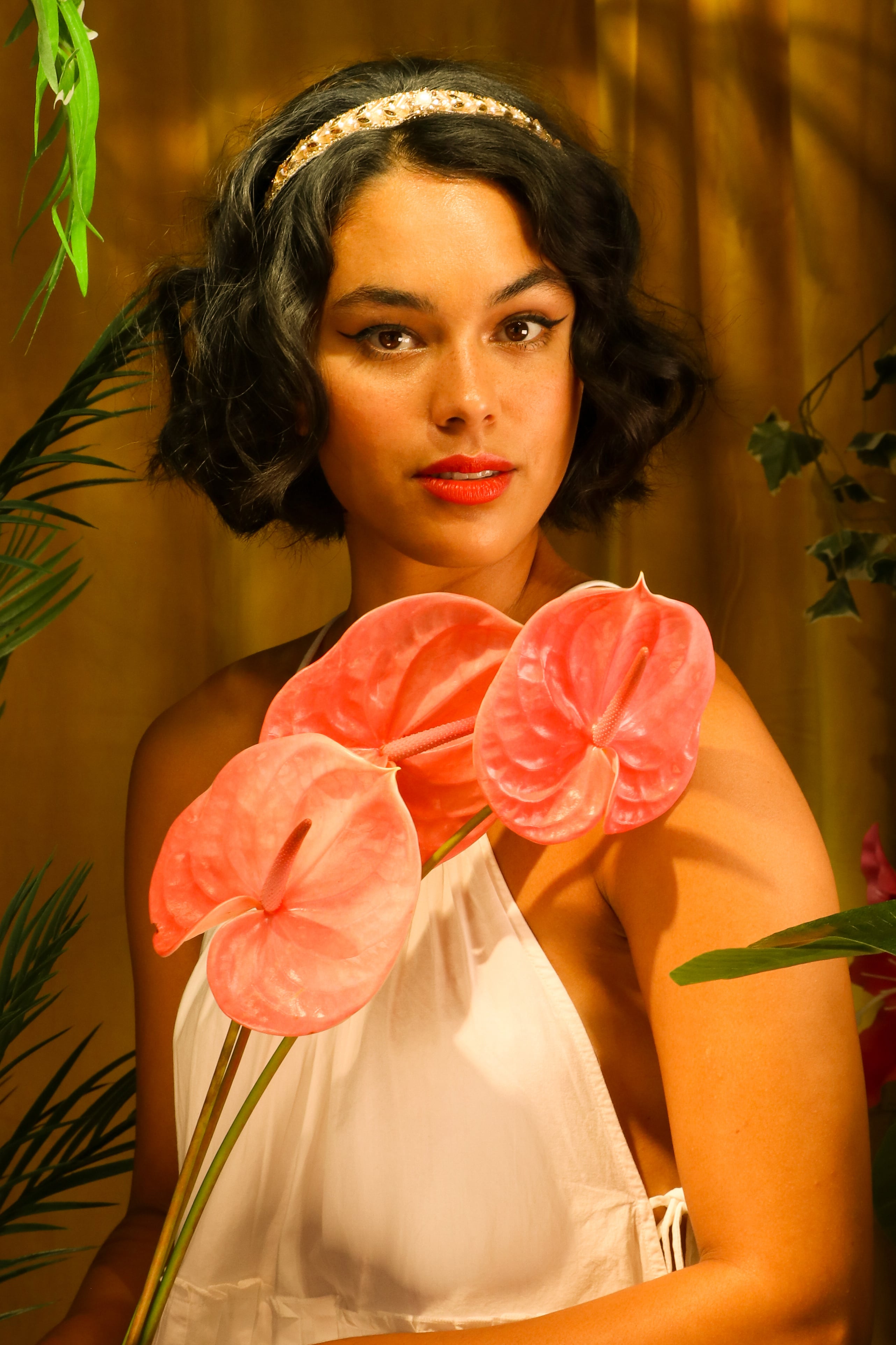 Headband Ella Art Deco Gold Band