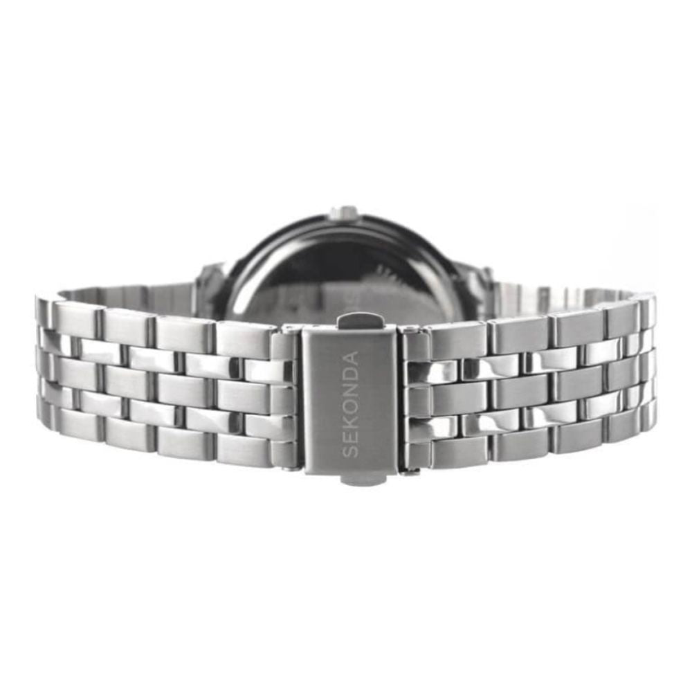 Stainless Steel Case With Blue Dial & Bracelet Strap Gents Watch